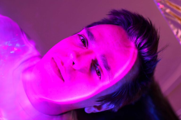 Facial with LED light therapy