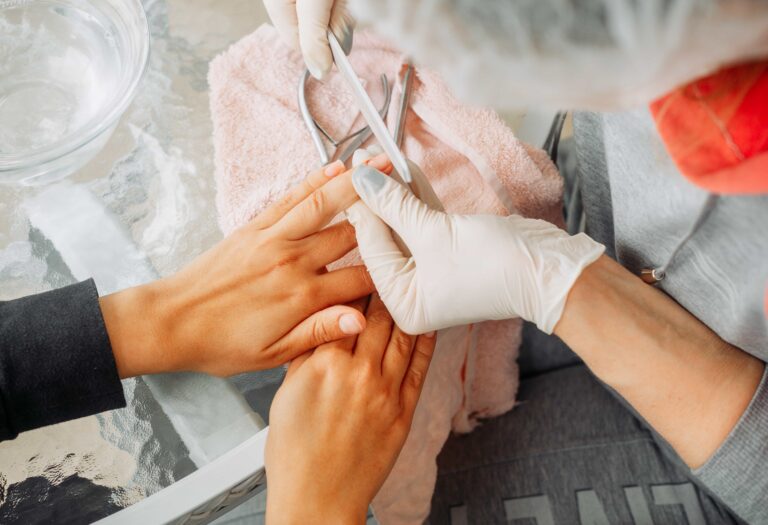 Gel manicure and pedicure